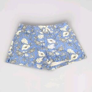 Gap City Short Womens Size 8‎ Chino Shorts Blue White Floral Stretch Soft Girl